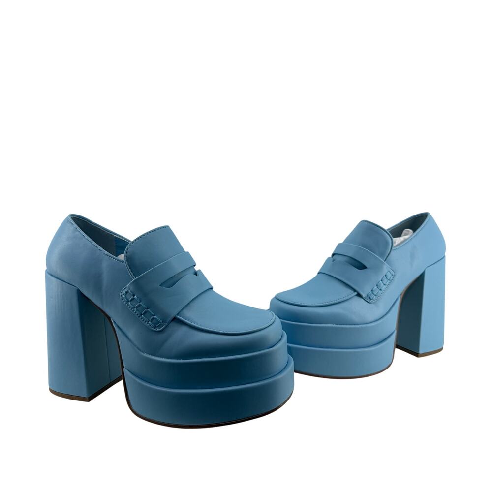 Steve Madden Catelyn Retro Chunky Shoes Heels Light Blue 10M